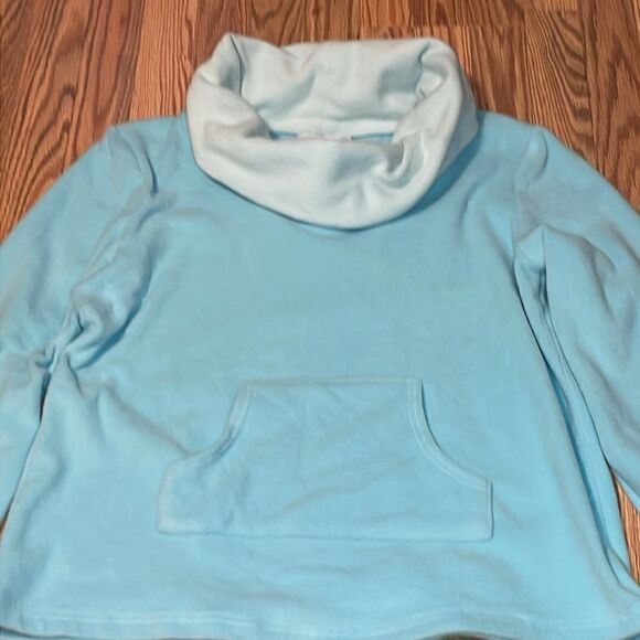 Pajamagrams Cozy Fleece Top, Aqua, Her, Medium - Picture 2 of 7